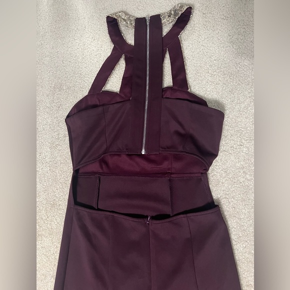 Dark Purple Mini Dress with Gold Sequence - Size: S - Picture 2 of 3